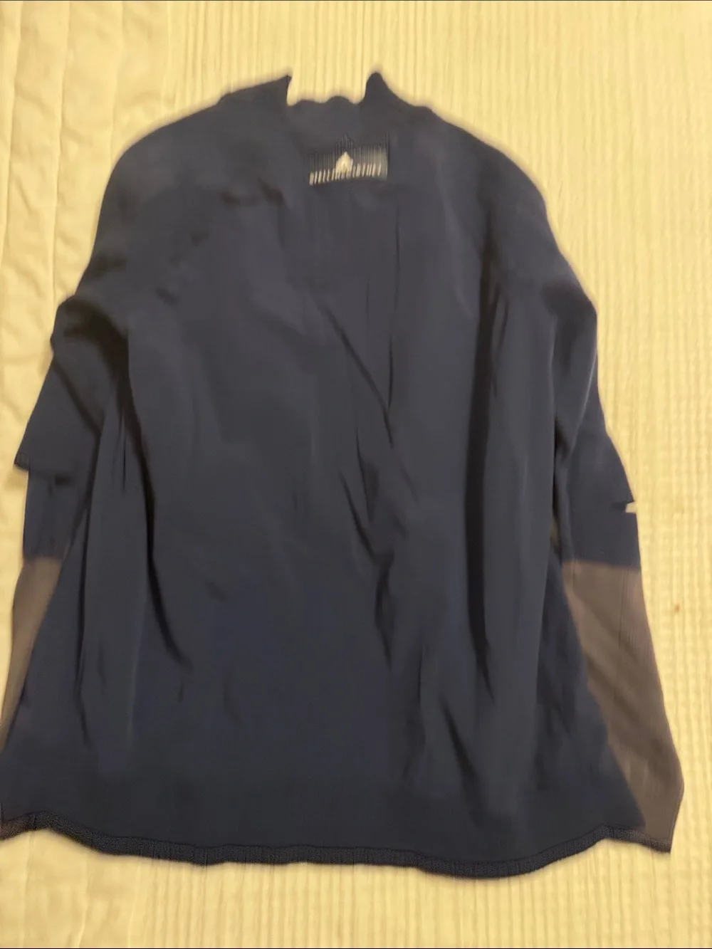 Adidas by Stella McCartney Navy Blue Bomber Jacket with Gray Cuffs